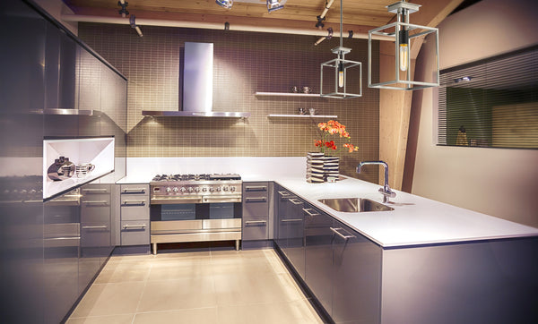 Quadra 1 Light Mini Pendant in Brushed Nickel + Black Finish