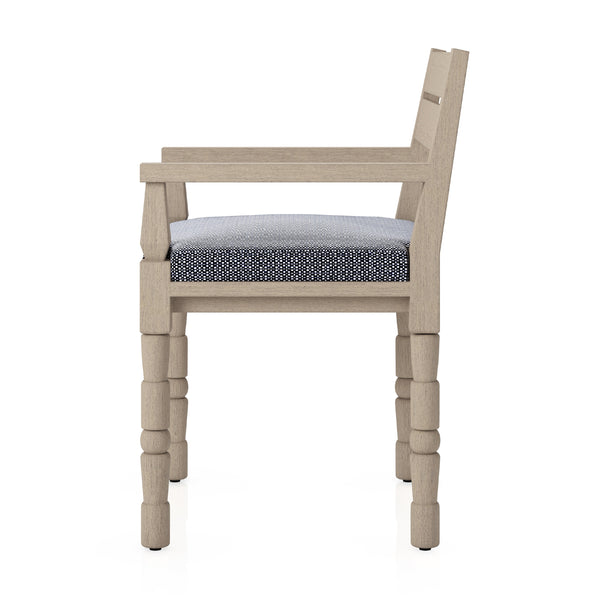 Waller Outdoor Dining Armchair In Brn/Navy