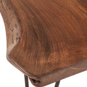 Vail 54-Inch Acacia Wood Live Edge Dining Bench in Walnut Finish