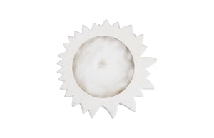 Dahlia Flower Wall Art, White Stone