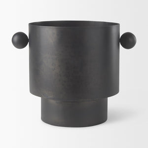 Juno 8.5H Large Black Iron Vase