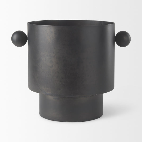 Juno 8.5H Large Black Iron Vase