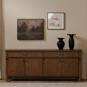 Caroline Sideboard with Curved Legs in Warm Brown