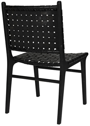 Dede Dining Chair, Leather, Black