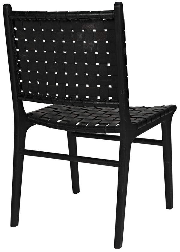 Dede Dining Chair, Leather, Black