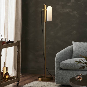 Odyssey 1 Floor Lamp In Burnished Brass