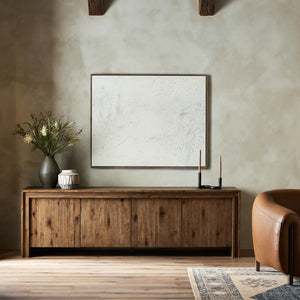 Chalmers Media Console In Weathered Oak Veneer
