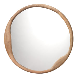 Organic Mango Wood Round Wall Mirror