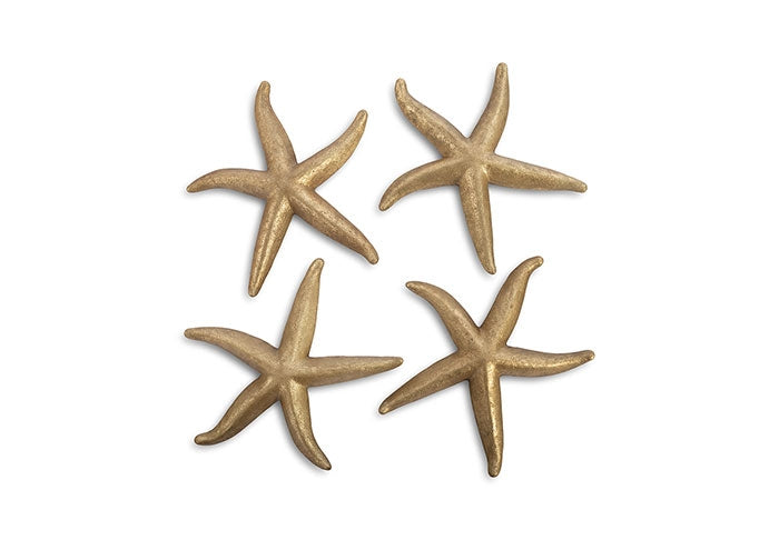 Star Fish, Gold Leaf, Set Of 4, Large