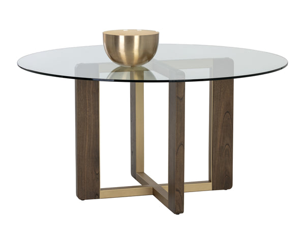 Rejane Dining Table Base - Gold - Raw Umber