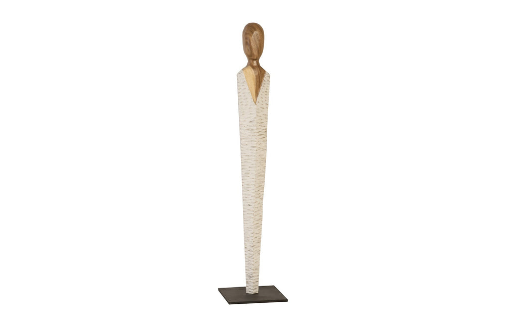 Vested Female Sculpture, Natural/White Gold, Small
