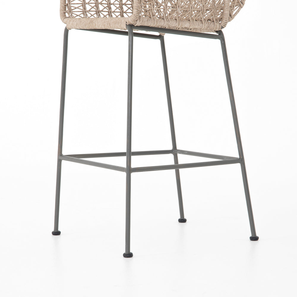 Bandera Outdoor Woven Bar Stool In Wht
