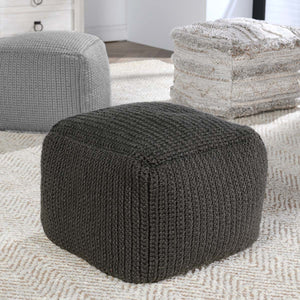 Classic Home Performance Prism Pouf - Dark Gray