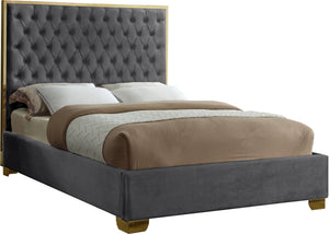 Jared Full Bed In Grey Velvet