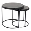 Roost Nesting Tables Black Lava Stone and Iron