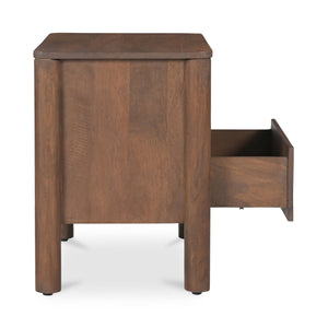 Wiley Nightstand in Vintage Brown with Brass Handles