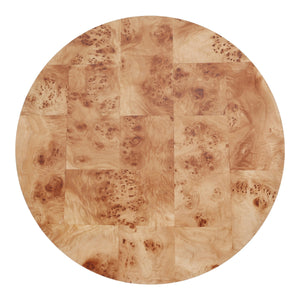 Arsenio Burl Wood Round Coffee Table, Natural Burl