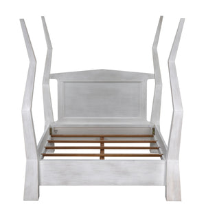 Patras Queen Bed in White Wash Mahogany