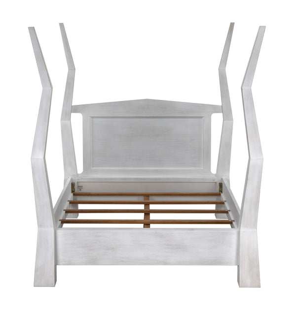 Patras Queen Bed in White Wash Mahogany