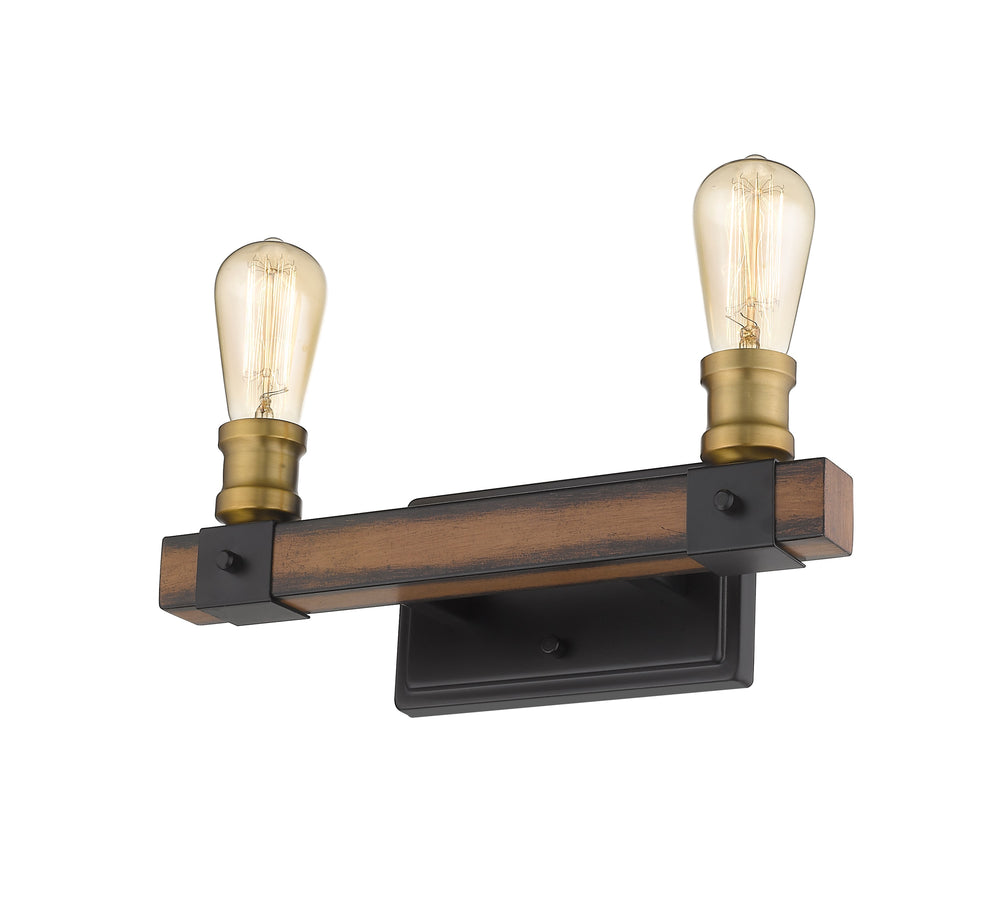 Kirkland 2 Light Vanity in Rustic Mahogany Finish