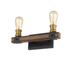 Kirkland 2 Light Vanity in Rustic Mahogany Finish