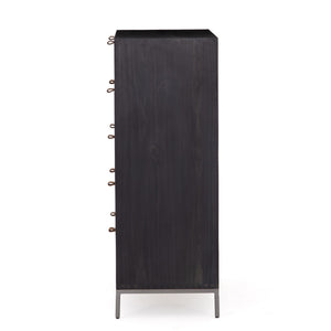 Trey 5 Drawer Dresser - Black Wash Poplar