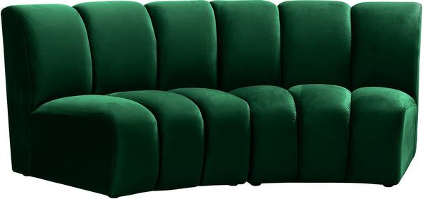 Lynda 2pc. Modular Sectional In Green Velvet