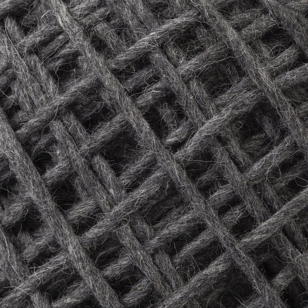 Allium Dark Gray Handwoven Wool Cylindrical Pouf