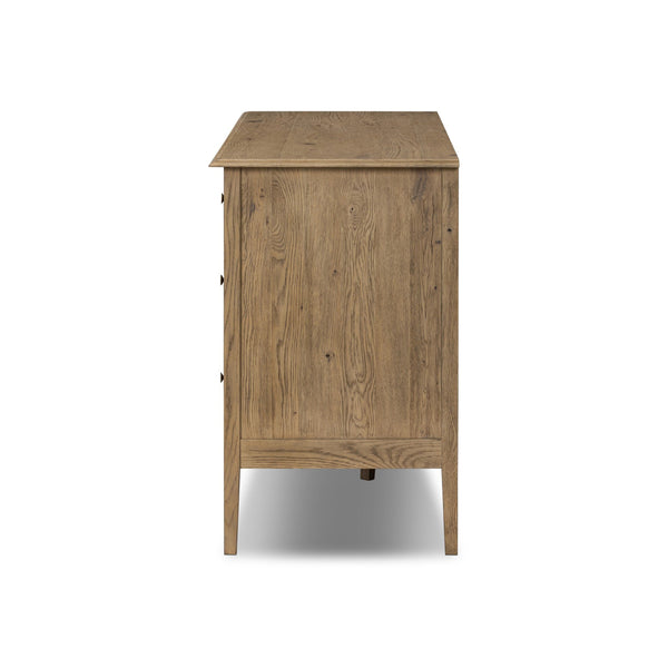 Maggie 6 Drawer Dresser - Aged Smoked Oak Resawn