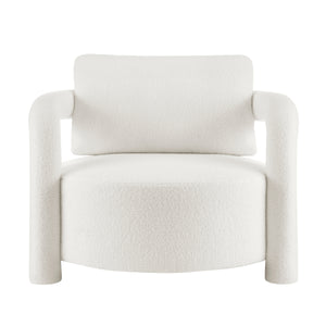 Maisie Faux Shearling Accent Arm Chair, Wilmont White