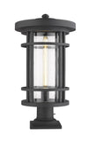 Jordan 1 Light Outdoor Pier Mounted Fixture in Black Finish