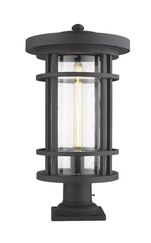 Jordan 1 Light Outdoor Pier Mounted Fixture in Black Finish