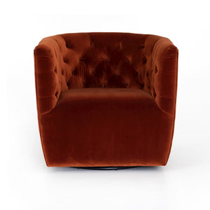 HANOVER TUFTED SWIVEL CHAIR-SAPPHIRE RUST