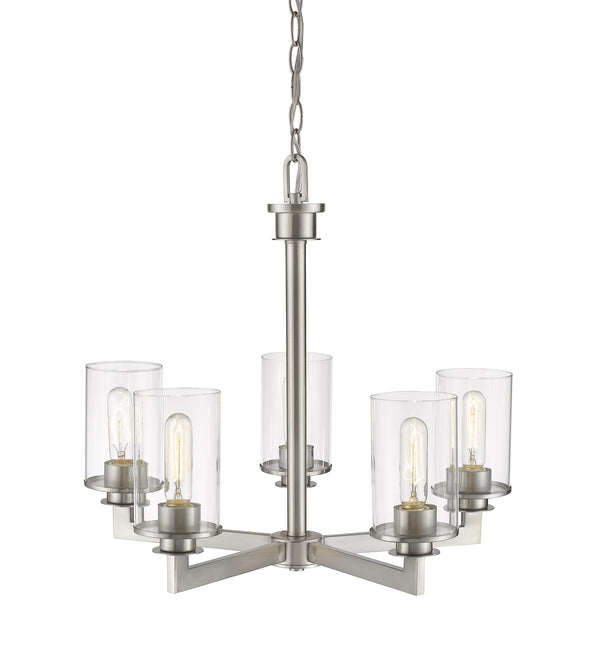 Savannah 5 Light Chandelier in Brushed Nickel Finish
