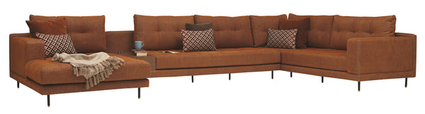 Arte Chaise Sectional  Left Hand Facing in Orange 
