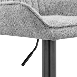Luther Fabric Gaslift Swivel Bar Stool In Strata Gray (Set of 2)
