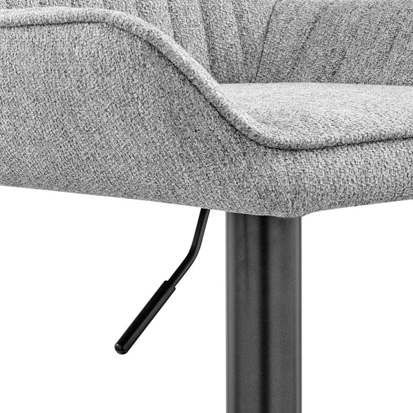 Luther Fabric Gaslift Swivel Bar Stool In Strata Gray (Set of 2)