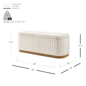 Clinton Chenille Storage Bench, Seneca Beige 