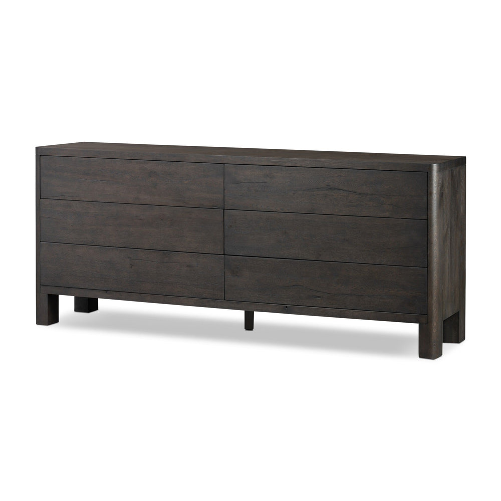 Noeline 6 Drawer Dresser In Smoked Black Oak Veneer