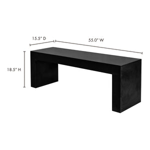Moe's Lazarus Outdoor Bench Black Concrete