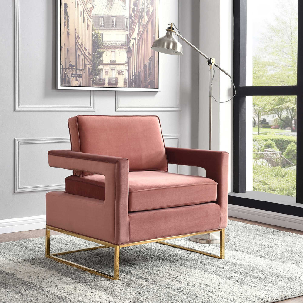Alfonso Accent Chair In Pink Velvet