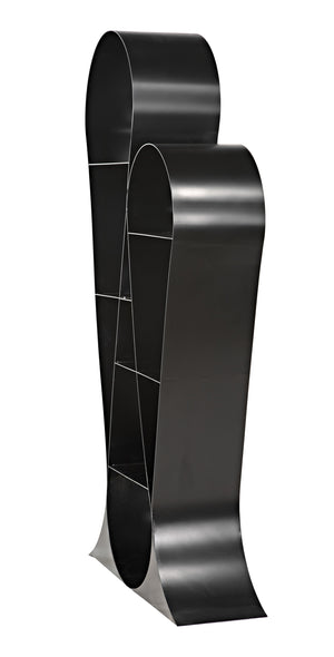 Zaha Industrial Steel Bookcase in Matte Black