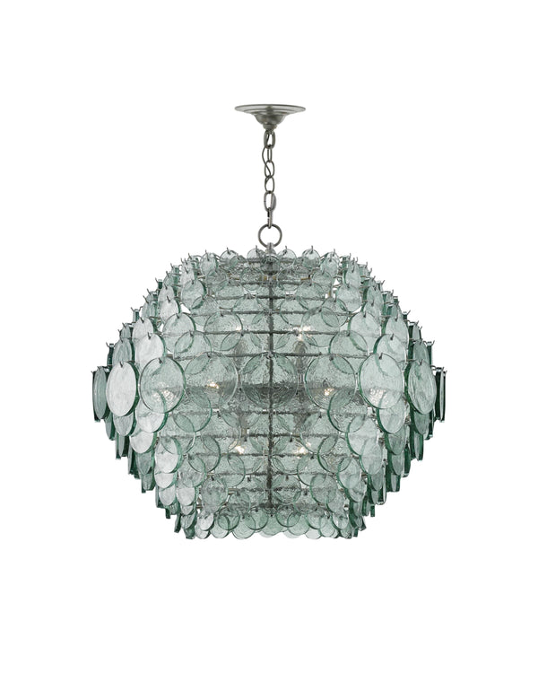 Braithwell Chandelier In Painted Silver Granello