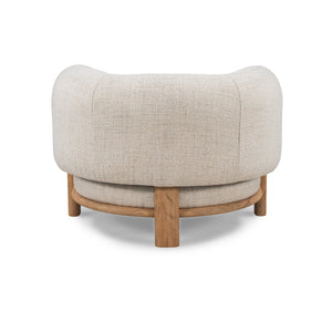 Pasadena Upholstered Accent Chair in Natural Wood
