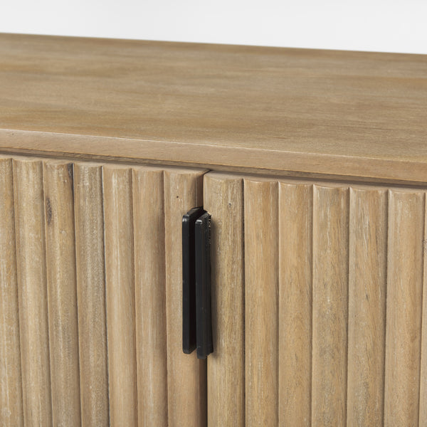Terra Light Brown Wood Fluted Sideboard