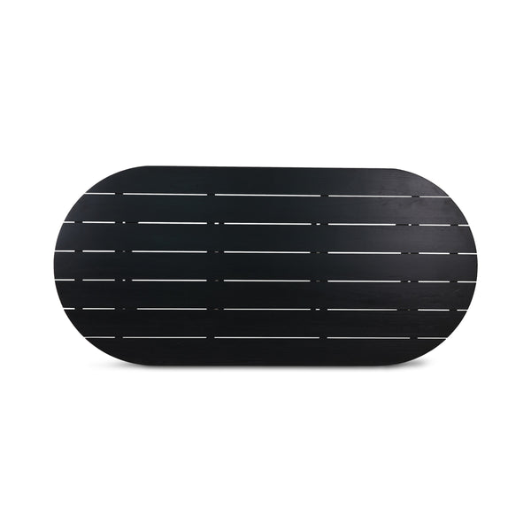 Moe's Delta Oval Outdoor Dining Table Black Teak
