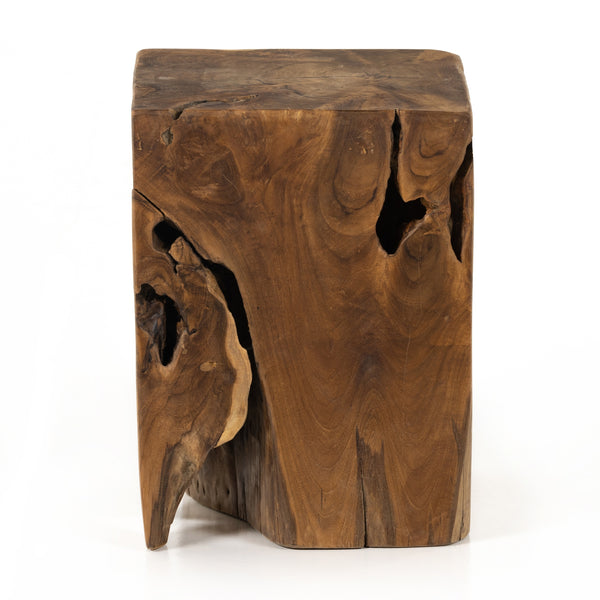 Teak Square Stool In Teak Root