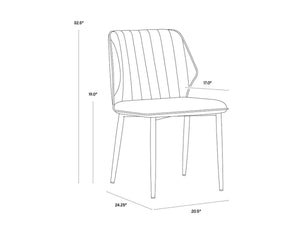 CLINTON DINING CHAIR - BRONZE - BRAVO CREAM