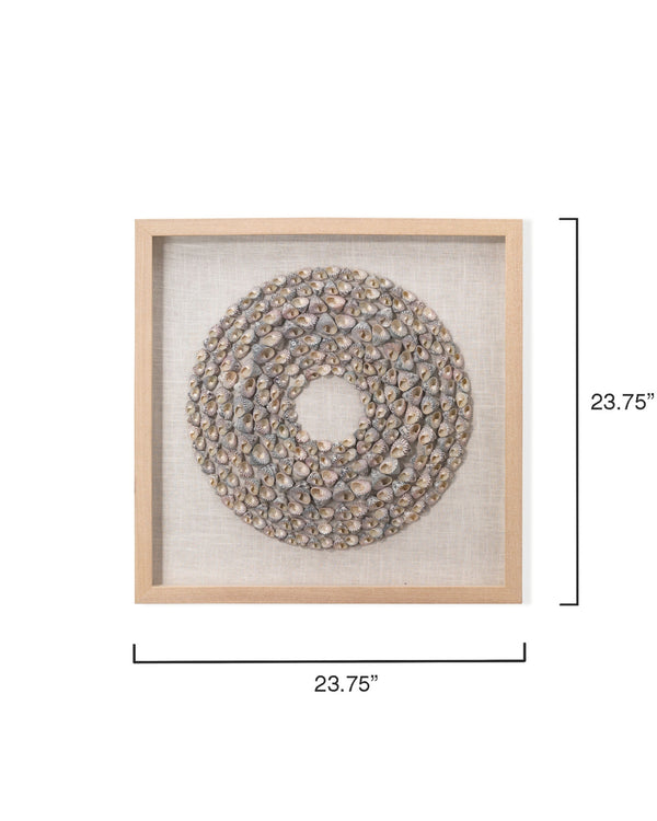Bora Bora Framed Wall Art, Taupe Snail Shell
