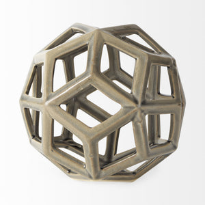 Geom 7.1L x 7.1W x 7.1H Tan Ceramic Geometric Object